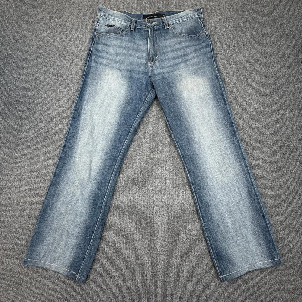 Calvin Klein Jeans Relaxed Straight Men 32x30 (Fits 32x28) Crazy Fade Distressed